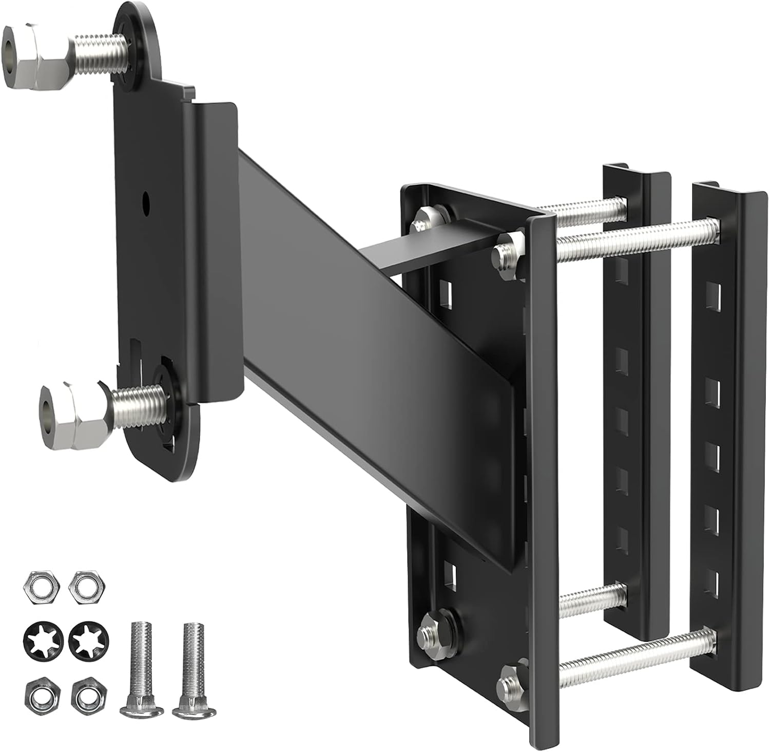 Qualward Spare Tire Carrier, Spare Tire Bracket for Trailer, Powder Coat Steel Black, Fits 4 & 5 & 6 Lugs Trailer Wheels on 4", 4.5'', 4.75'', 5'' and 5.5'' Bolt Patterns