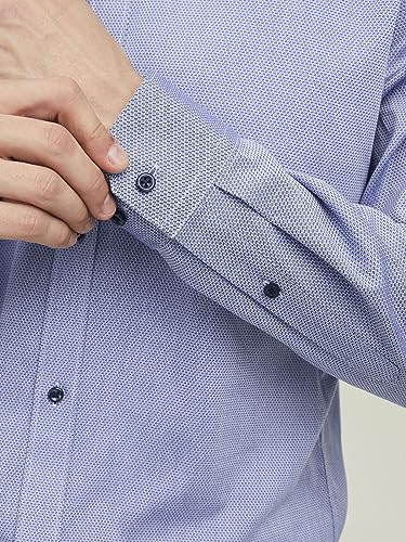 JACK & JONES Chemise Jprblaparker L/S Noos pour Homme, Bleu Cachemire - Coupe Slim, M