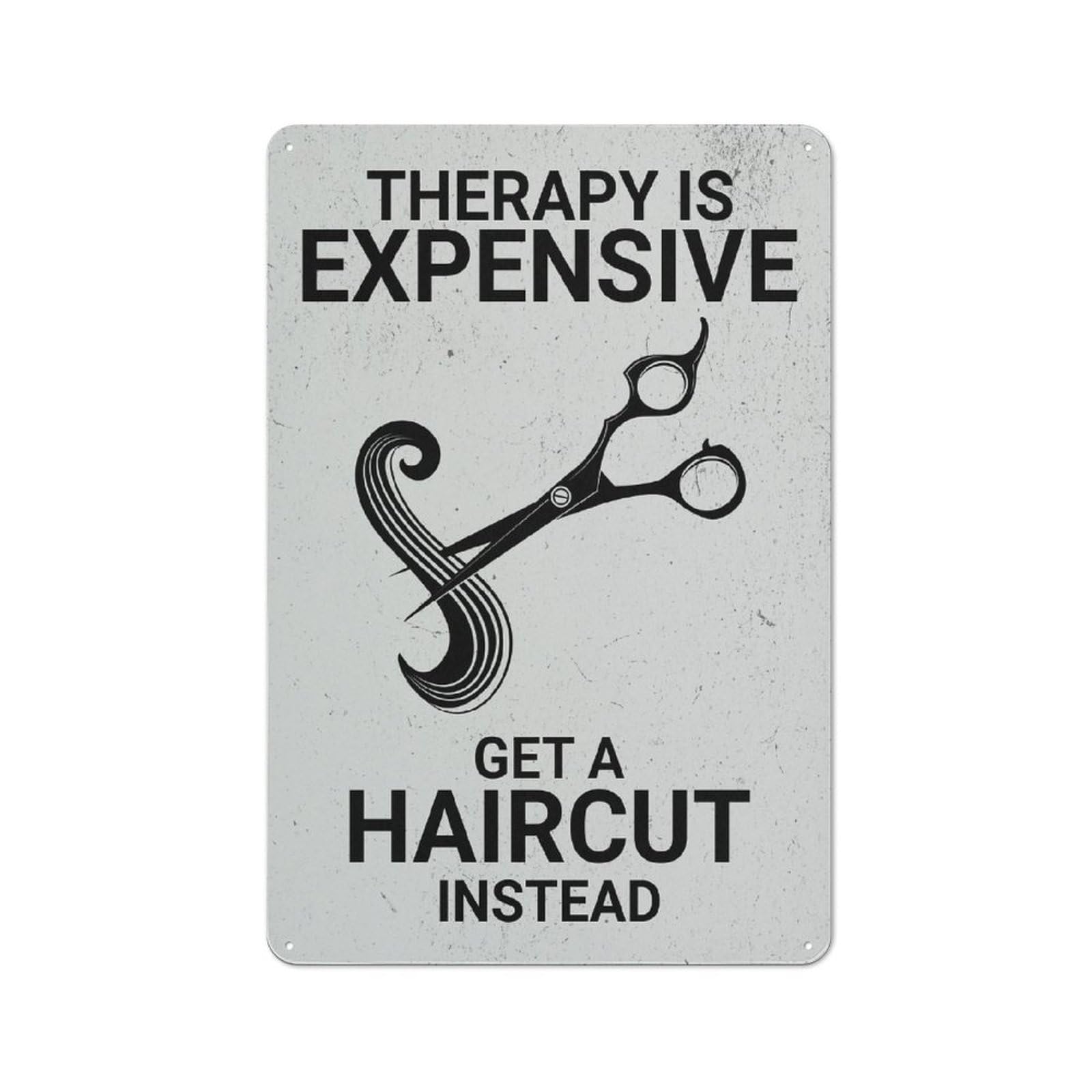 THERAPY IS EXPENSIVE Metal Sign 30x20cm, Retro Bar Wall Plaque for Bar, Kitchen, Garage Or Games Room, for Casual British Interiors