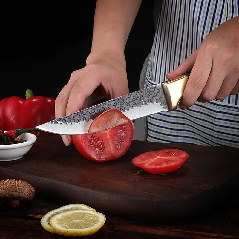 DAXXIN Kitchen Knife Sets, 3pcs Forged Hammered Sharp Butcher Knife Butcher Knife Butcher Knife Boning Knife Multi-purpose Kitchen Knife Set With Sheath, ZJH6868