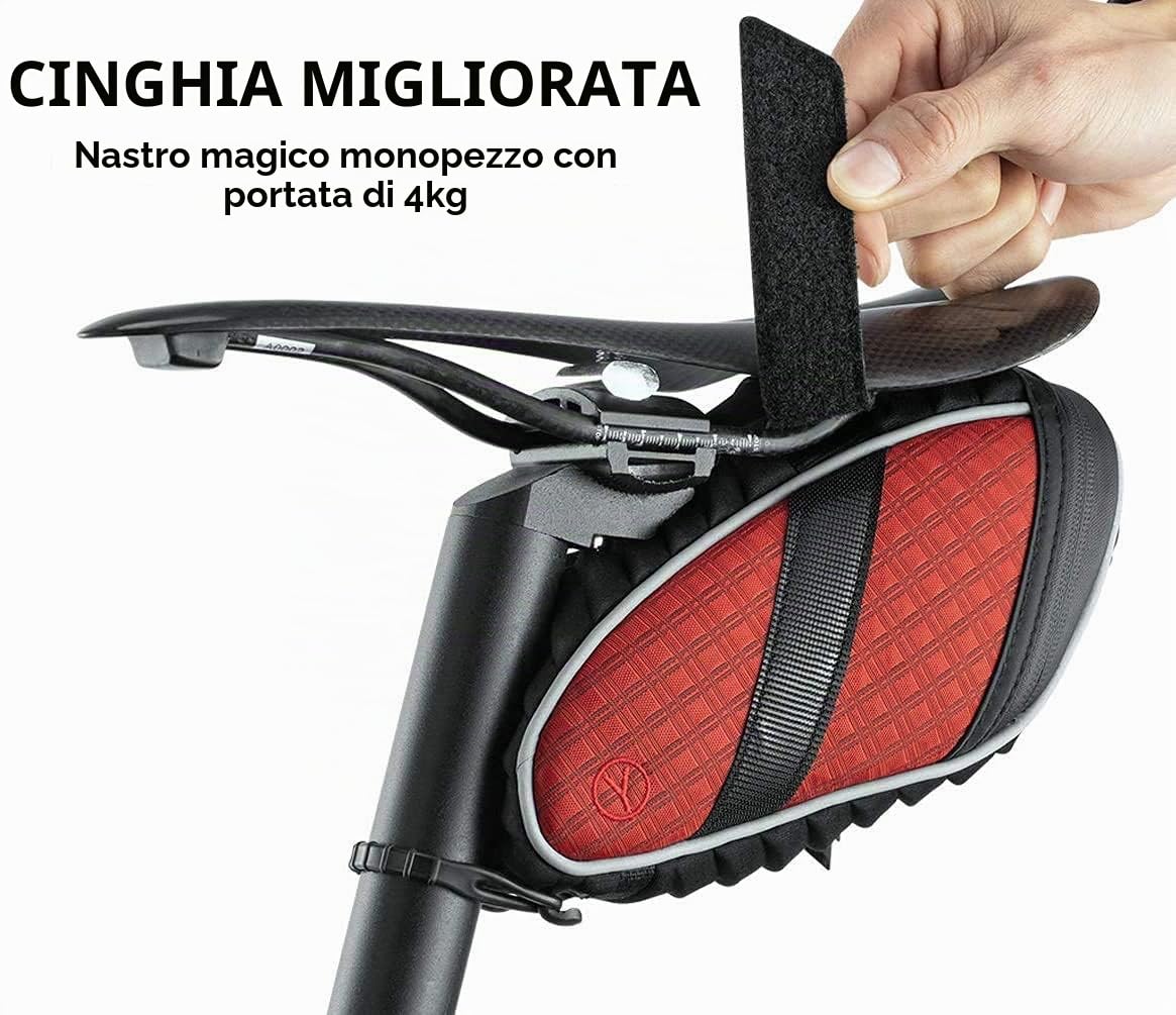 ROCKBROS Borsa Sella Bici Borsa da Sella Sottosella per Bicicletta MTB Bici da Corsa 1L Catarifrangente Ultraleggera