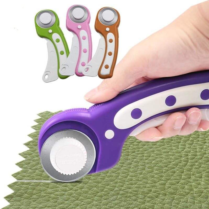 45mm hand-held ceramic knife rotary hob round blade cutting cloth leather ceramic knife cutting cloth tool - (Color: pink)