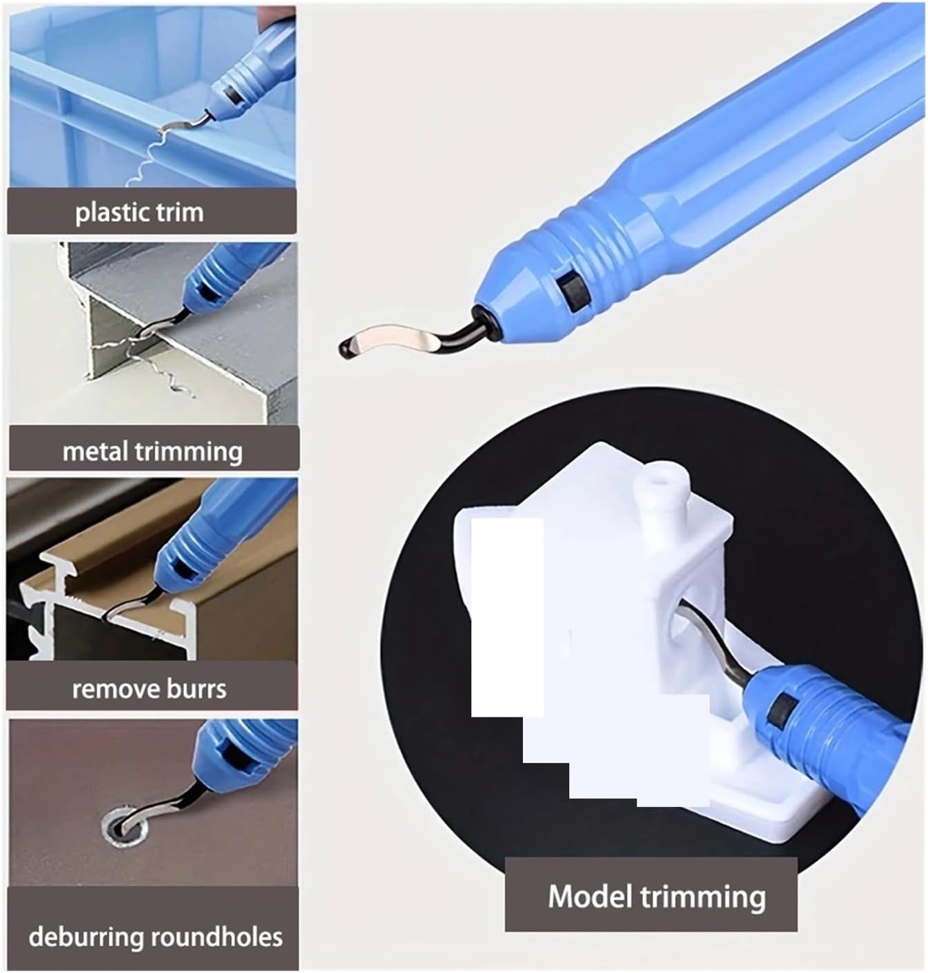 Trimming Knife Scraper Tools Compatible with Chamfering PLA ABS PETG Material Filament Model Pruning Trimming Device 3D Printer Parts(Complete Set)