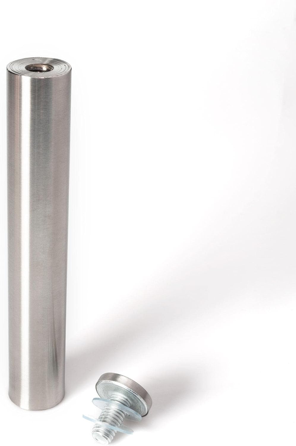 Stainless Steel Standoff 1 Inch Diameter x 6 Inch Barrel Length Brushed Finish for PVC, Glass and Acrylic Sign Stand Off Wall Anchors and Screws 4 Piece Pack for Heavy Signs
