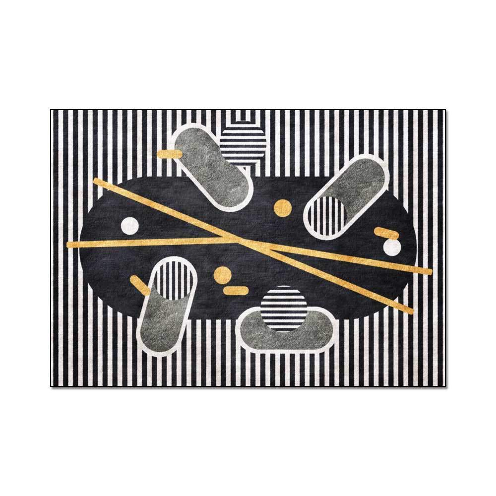Tapis motif de mosaïque géométrique antidérapant et confortable pour chambre