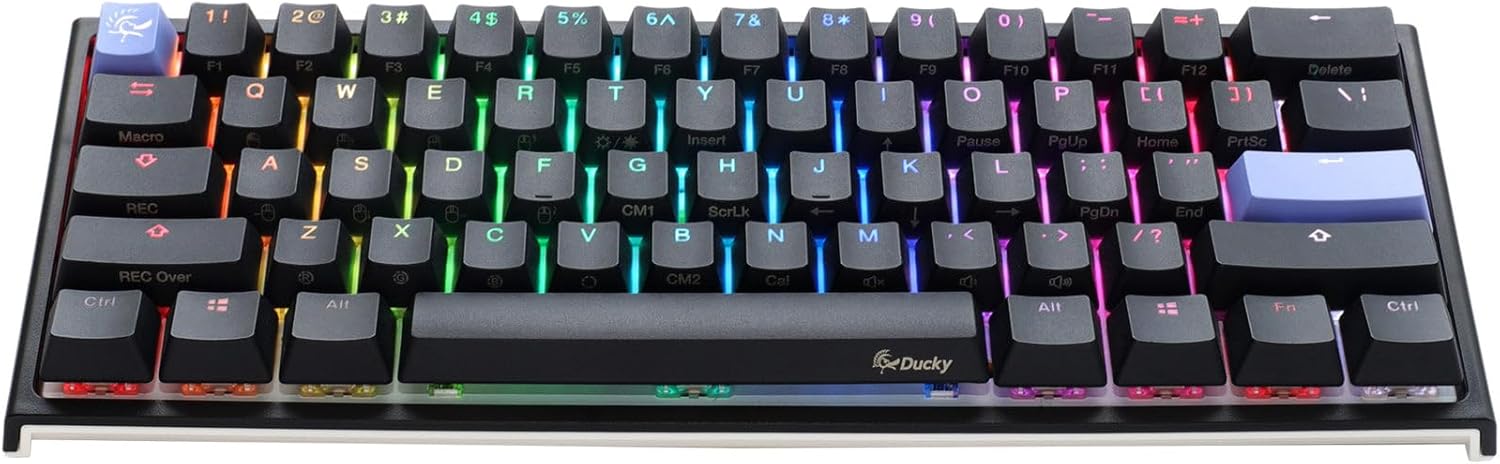 Ducky One 2 Mini Rgb Led Black 60% Pbt Mechanical Keyboard (Cherry Blue) Pc, Dkon2061St-Cuspdazt1