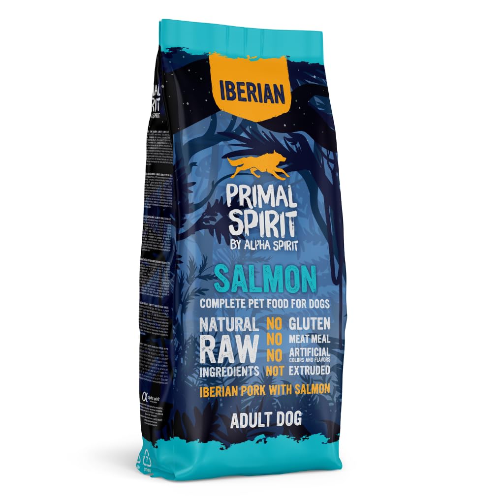 Primal Spirit Iberian Salmon Complete Dry Dog Food | Multi-Protein | High Nutritional Values | Suitable For All Dog Breeds | 12kg (Pack of 1)