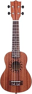Mingzhe Ukulele Acústico de Madeira de 21 Polegadas Ukelele Uke Sapele Madeira
