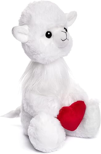 Miniatura 2 de Animal de peluche para el día de San Valentín, animal de peluche de llama, 8.5 pulgadas de alto, peluche de corazón de San Valentín