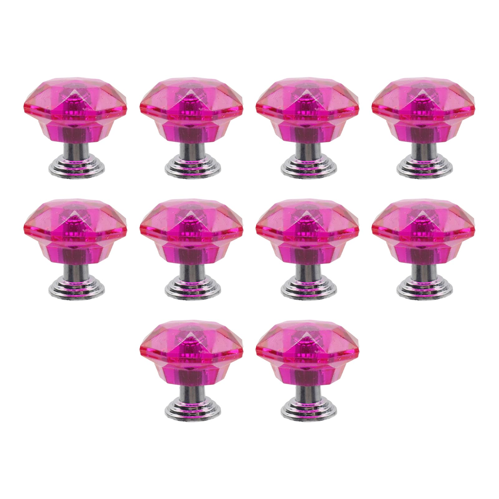 pink diamond dresser knobs FENSING 20 Pcs 30MM Crystal Clear Cabinet Knobs Pink Diamond Knobs for Dresser Drawers-Glass Dresser Handles(Pink)
