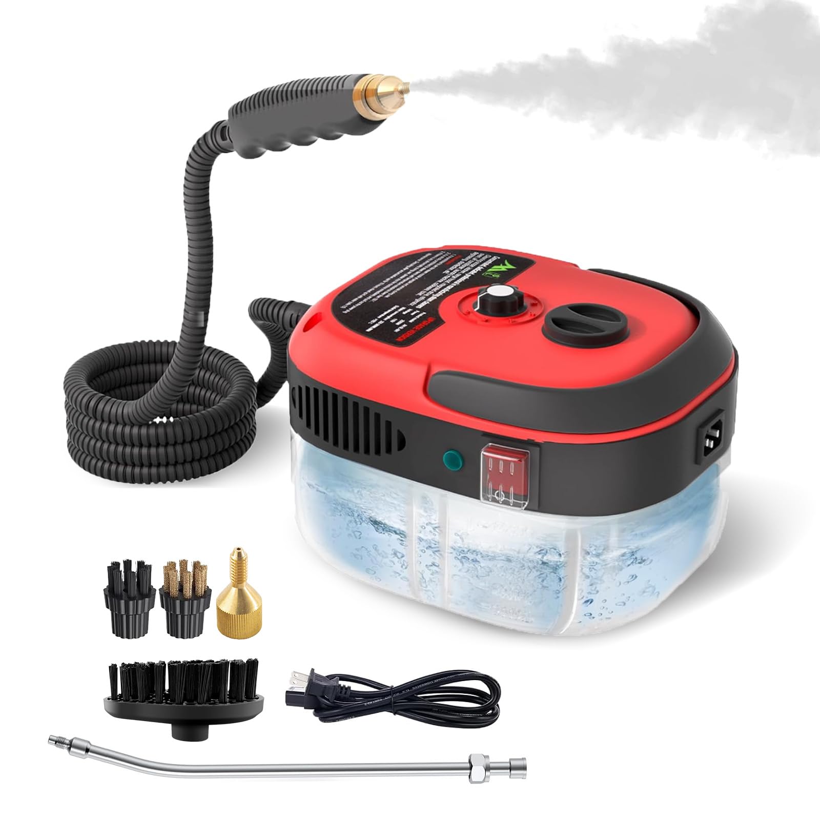 Pulitore a Vapore Portatile 2500W, 6 Velocità, 1000ML | riscaldamento 10 secondi, per casa/cucina/bagno/finestre/auto, grande capacità, facile da usare, maniglia ergonomica