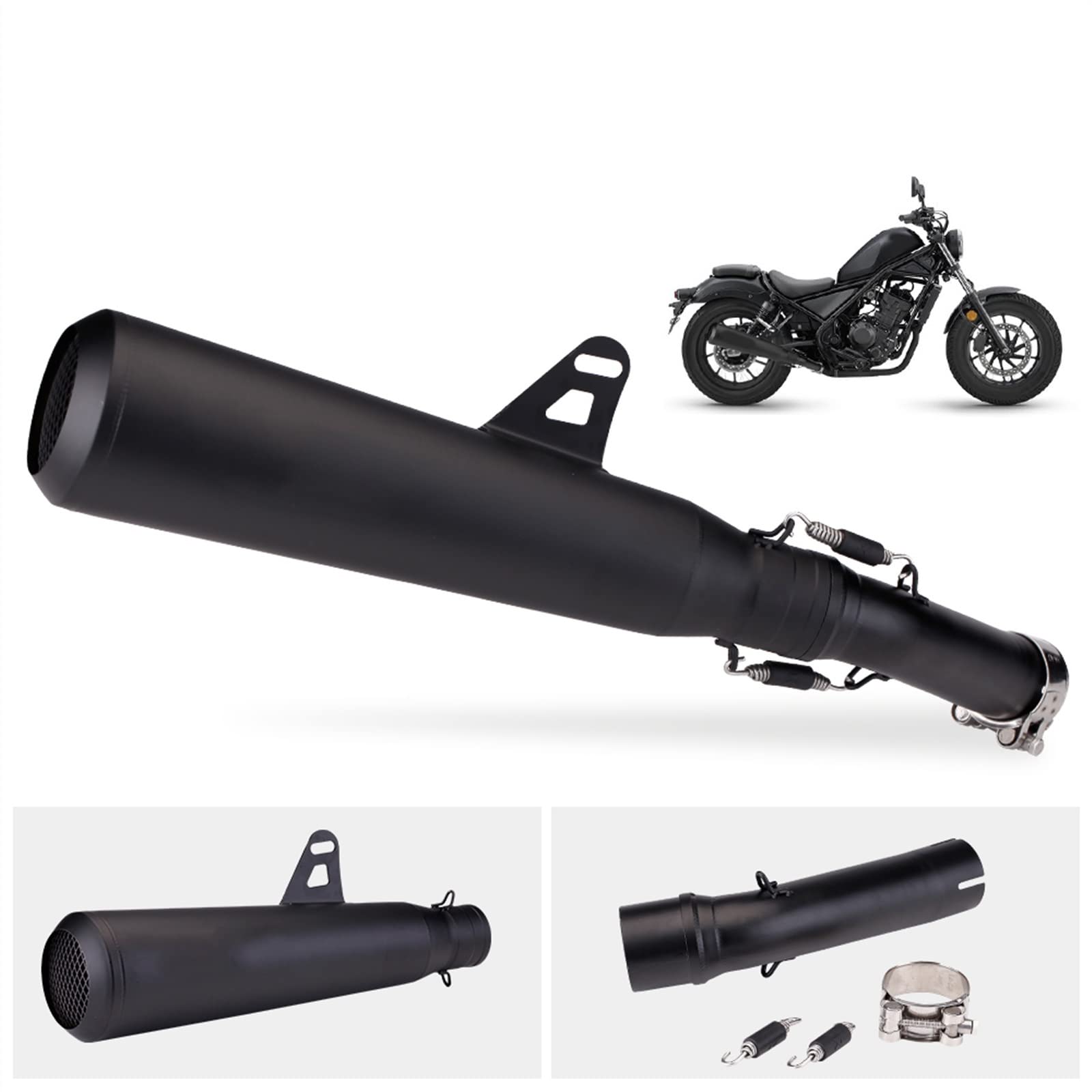 Scarico Motocross Moto Mid Pipe Pitbike Silenziatore Slip-in Modificato Inox Per Rebel 500