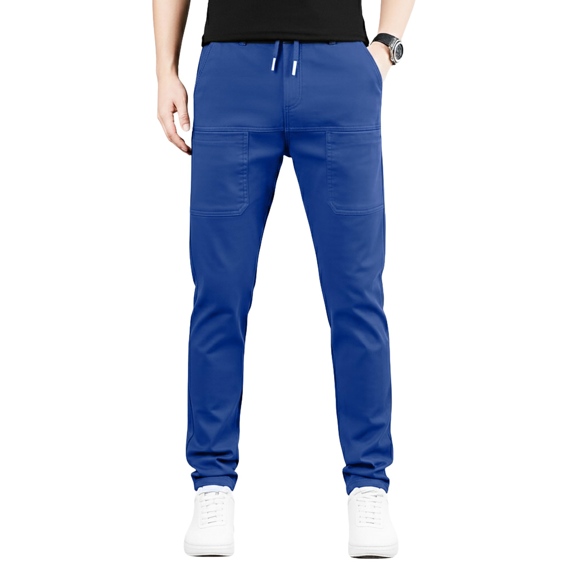 YAMIELO Men's Comfortable Cargo Pants, High Stretch Multi-Pocket Durable Cargo Pants, Slim Fit Stretch Pant for Men
