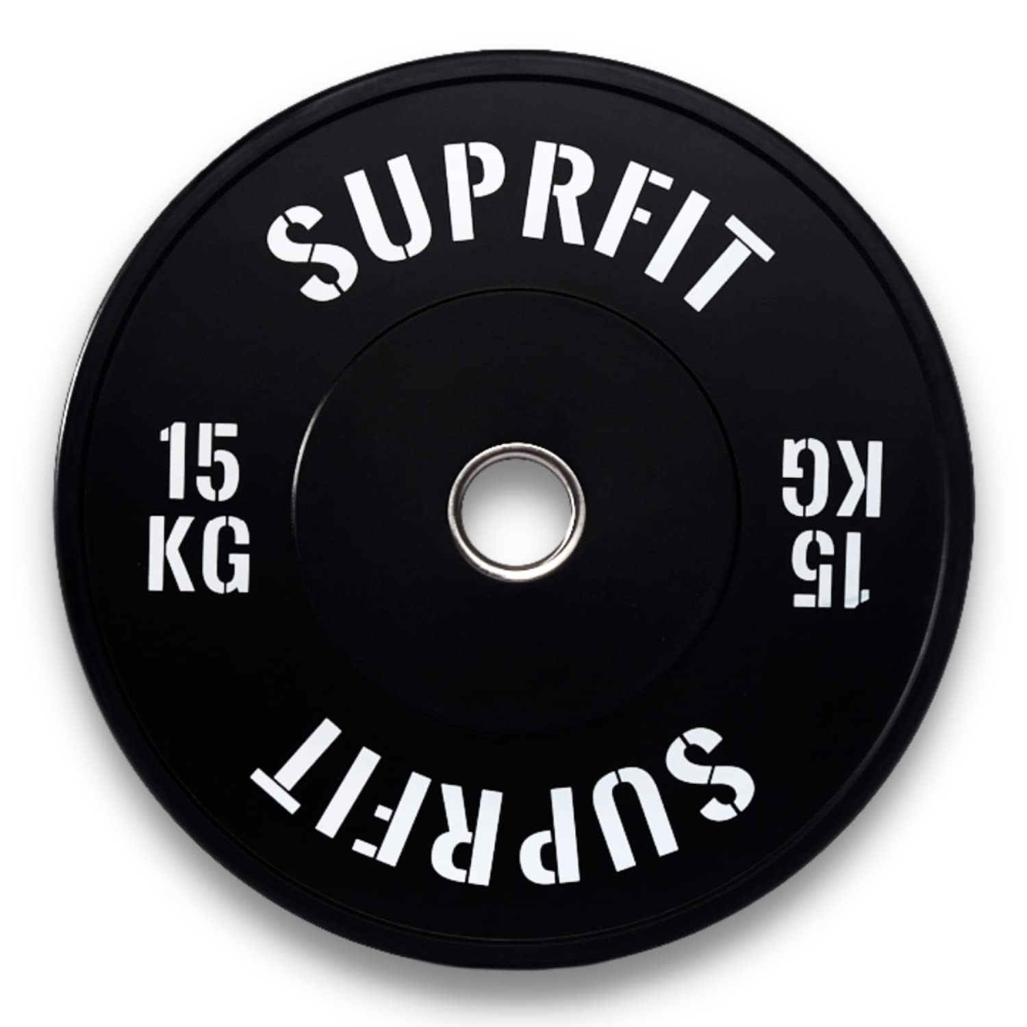 SUPRFIT Gummierte Fitness Bumper Plates 50 mm Gewichtsscheiben aus Vollgummigranulat - Gewicht: 5-25kg