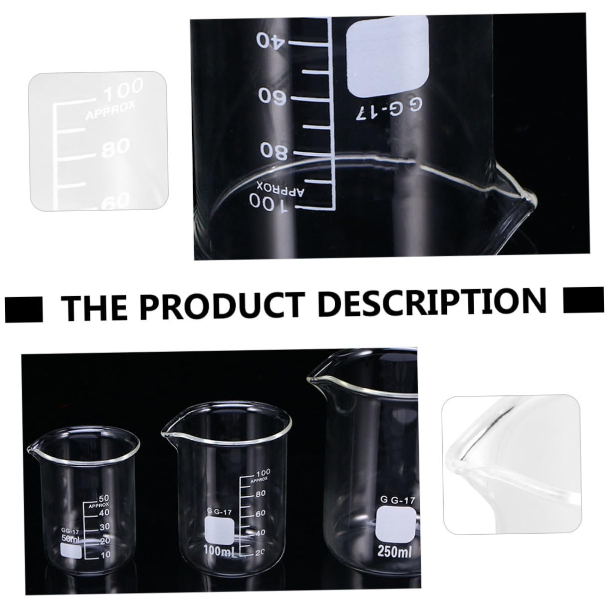 Tasses à Mesurer en Verre Transparent 100 Ml Lot de 10 Graduation Visible Cuisine, Pâtisserie et Usage en Laboratoire Pratique et Léger