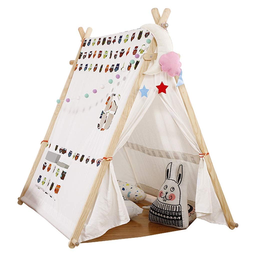Children's Tent, Game House Princess Room Fantasy Castle Triangle Architecture Cotton Canvas Portable (Color : B)