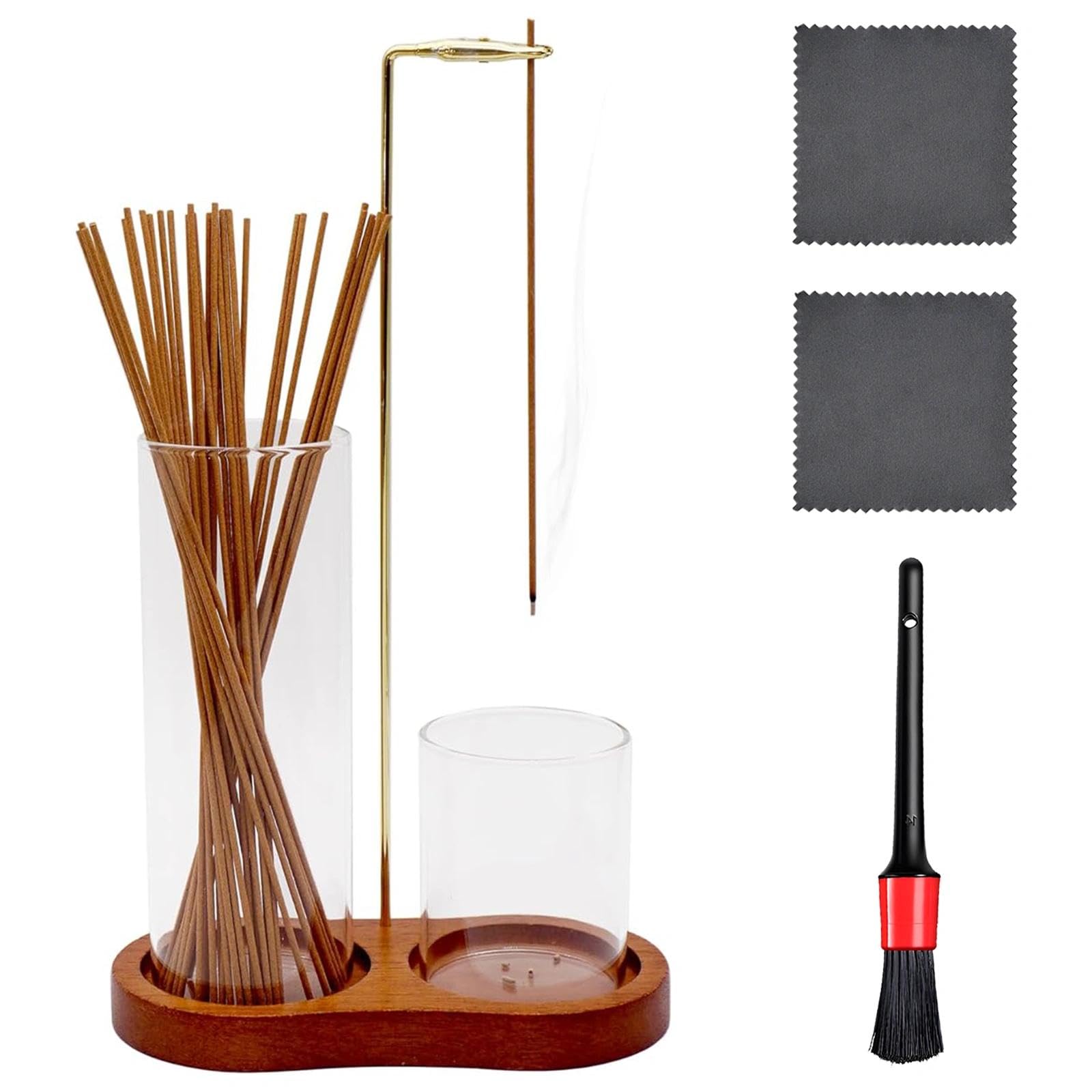 Evthur Wood Finish Wooden Inverted Incense Holder,Wooden Upside Down Incense Holder.incense Holder For Stickscomes With Cleaning Tool,Suitable For Yoga,Spa,Meditation And Home Relaxation.