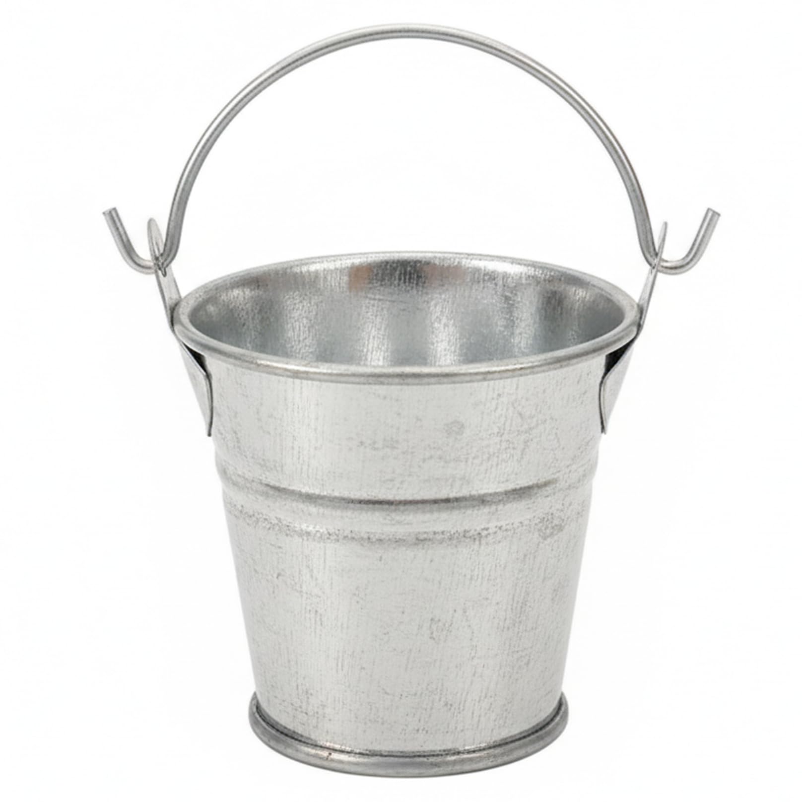 Mini Buckets 1:12 Scale Miniature Bucket Realistic Iron Tin Bucket with Movable Handle for Dollhouse Accessories Scene Decor and DIY Crafts