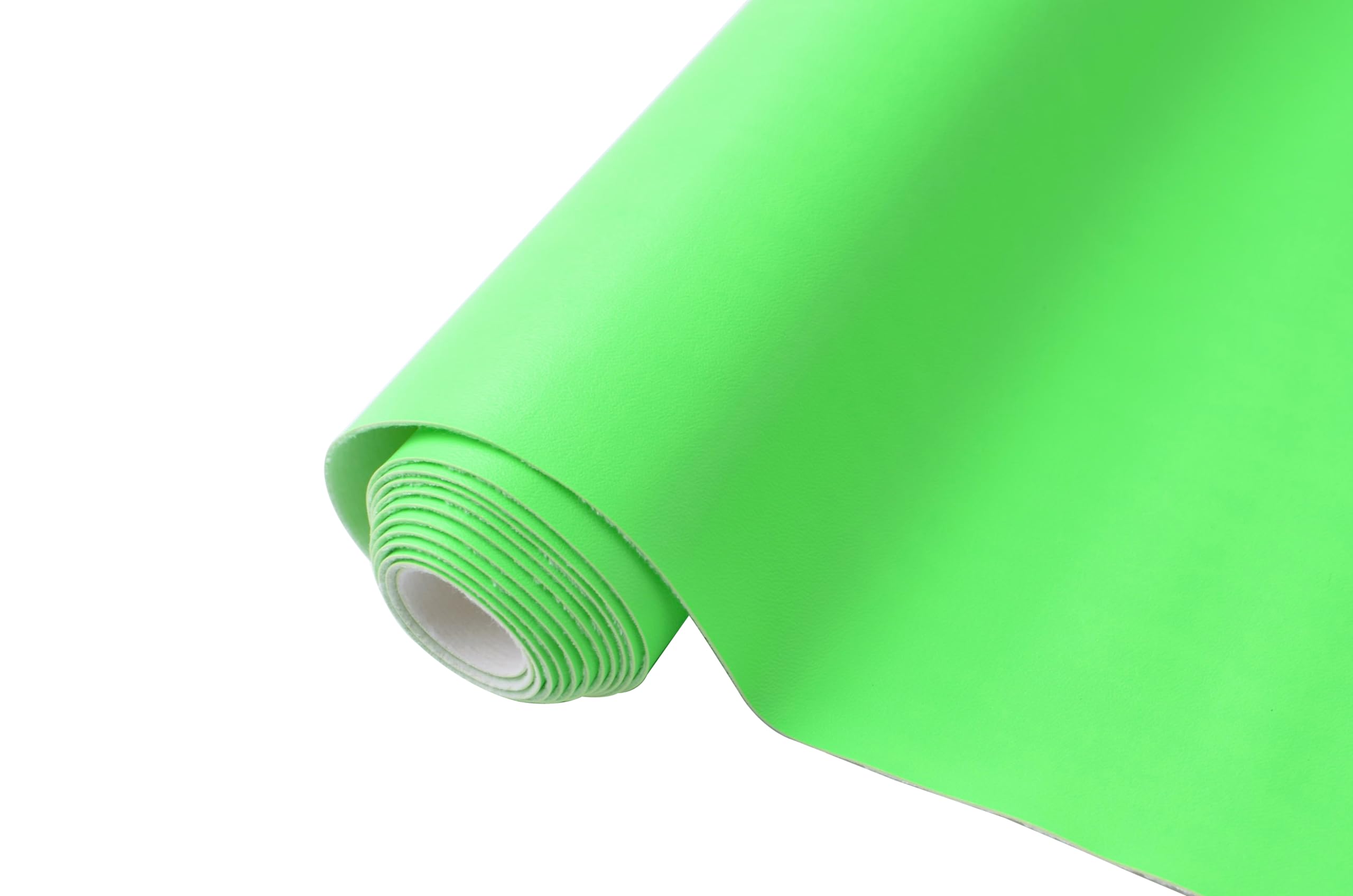 Wento Soft Faux Leather Rolls 15” x 54” Solid Neon Green PU Leather Sheets Roll Very Suitable for Making Crafts, Leather Earrings, Bows,Sewing