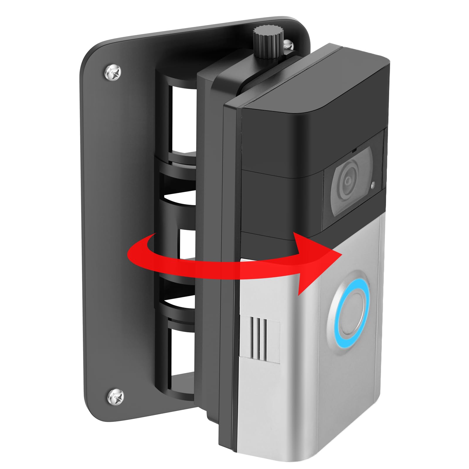 Adjustable Doorbell Angle Mount (30 °to 145°) Compatible with Ring Battery Doorbell (2020 Release)/Wired Pro/Plus/1/2/3/3 Plus/4, Replacement Mounting Holder Bracket Wedge Accessories Kit, No Drill