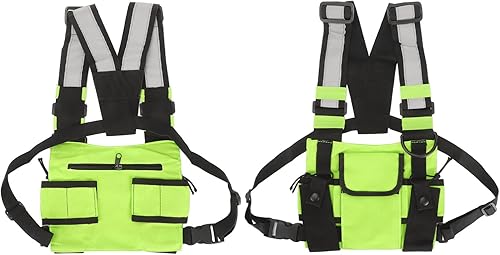 Miniatura 7 de Bolsa de arnés de radio en el pecho, radio universal de dos vías Walkie Talkie para buscar elementos esenciales, bolsa táctica Oxford para el pecho,