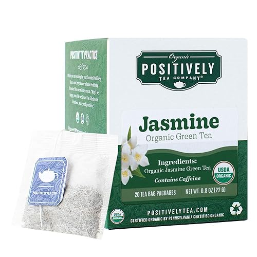 Organic Positively Tea Company, Bolsas de té verde jazmín, 20 unidades