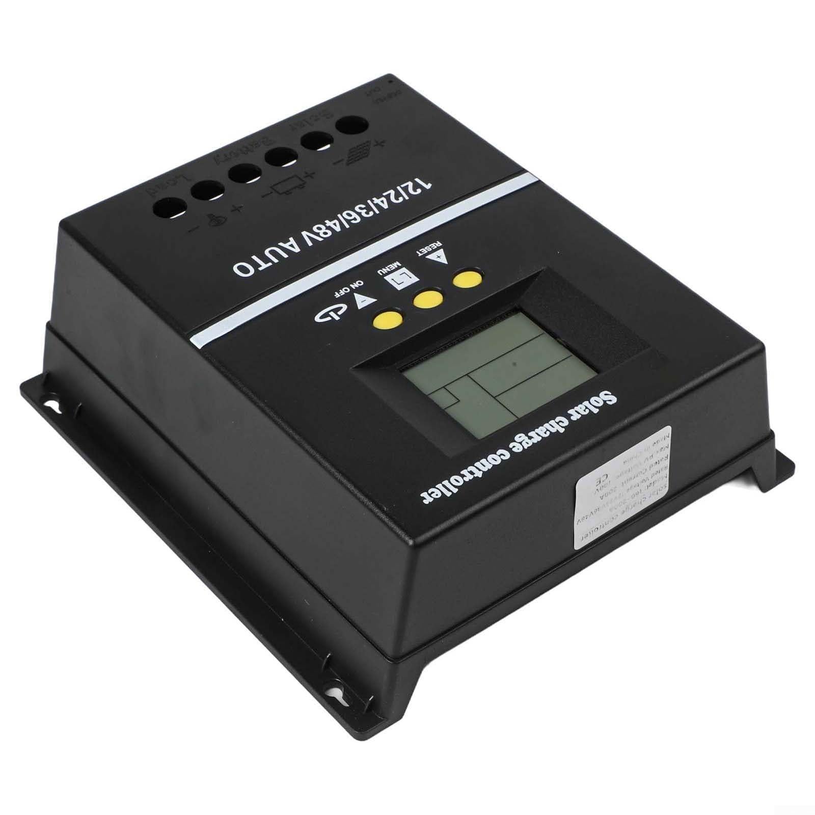 MPPT Regolatore di carica solare 200A 12V/24V/36V/48V con display LCD, Dual USB, dissipatore di calore in alluminio per batteria del pannello solare