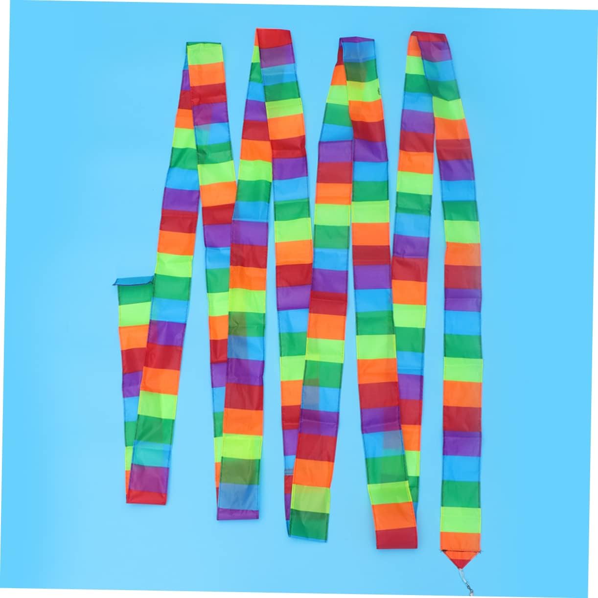 YARNOW Colorful Kite Tail 10m Polyester Flat Ribbon for Stunt Kite Flying | DIY Hanging Use, Floating Turning Motion, Practical Stability Support, Huge Kite Accessory, Rainbow Streamer