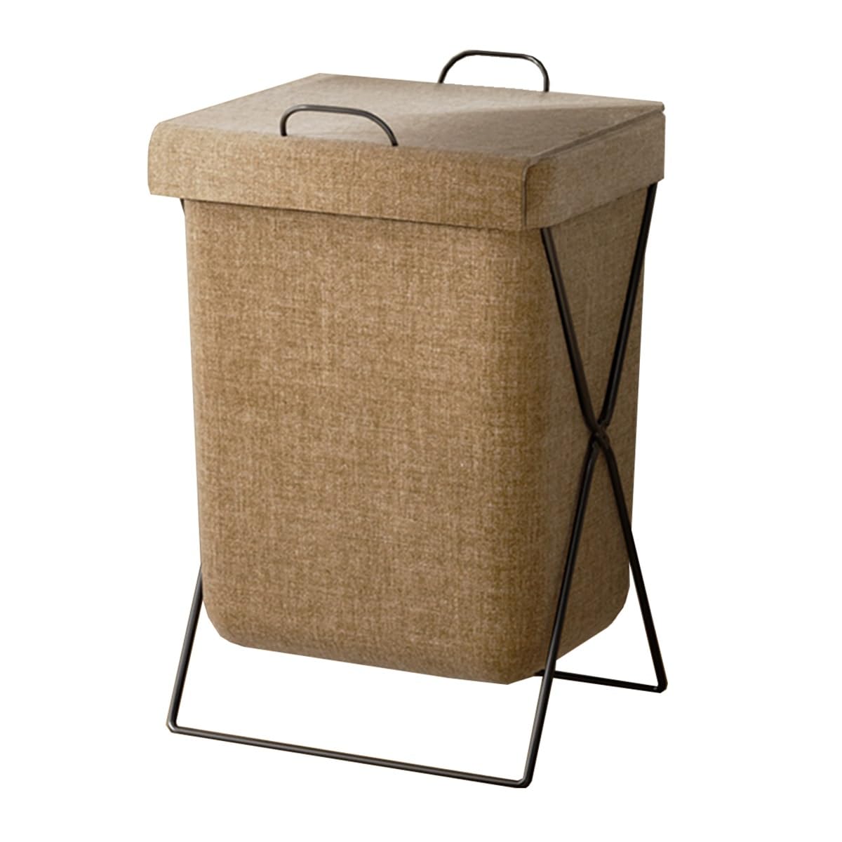 Folding dirty laundry basket, Collapsible Laundry Hamper With Lid, Multicolor(/Brown,A)