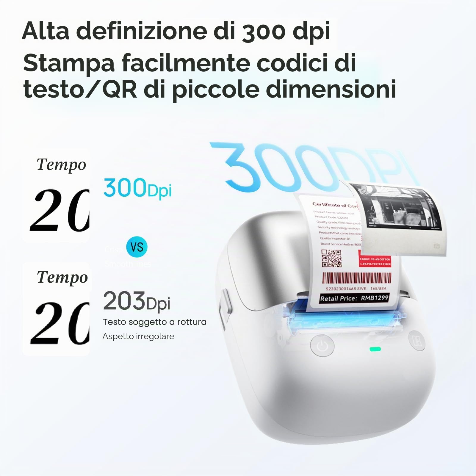 NIIMBOT Etichettatrice B2 Pro,Stampante per etichette HD 300DPI,Supporta la stampa offline,con etichette autoadesive impermeabili per le foto,Casa, Ufficio e Business Argento