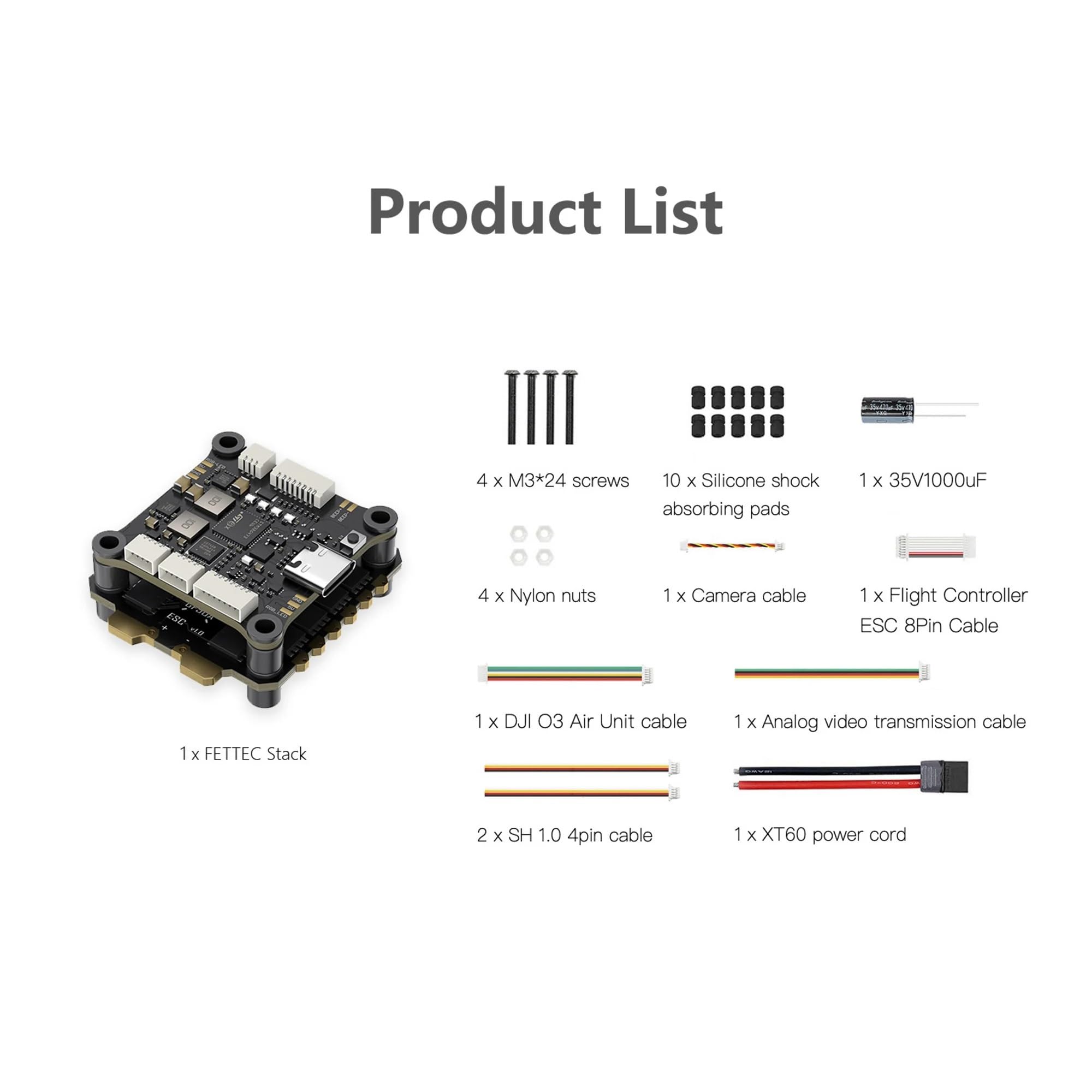 Spare parts G4 Alpha GF50A FPV Stack G473 Flight Controller FETTEC S2M Dshot2400 GF50A 4IN1 ESC compatibile con il modello di drone FPV Freestyle(4IN1 DShot2400 ESC)