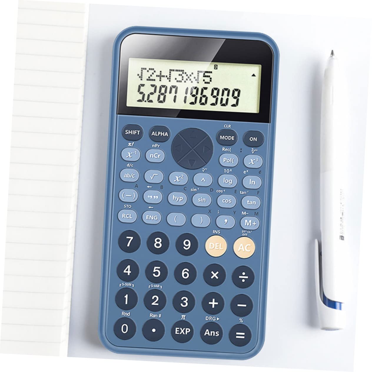 Operitacx 2pièces Calculatrice Scientifique Étudiante Fonctionnalités Avancées pour Physique Chimie Et Comptabilité Idéale pour École Et Bureau Bleu