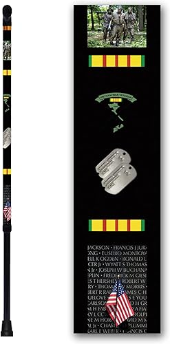 Bastón militar para veteranos de Vietnam - Mango de aluminio en T