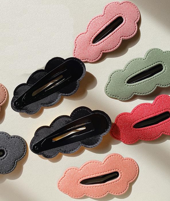 Miniatura 2 de 5 pinzas para el cabello de piel sintética, pinzas clásicas BB para el cabello, horquilla de color puro, pinzas para el cabello en forma de nube,