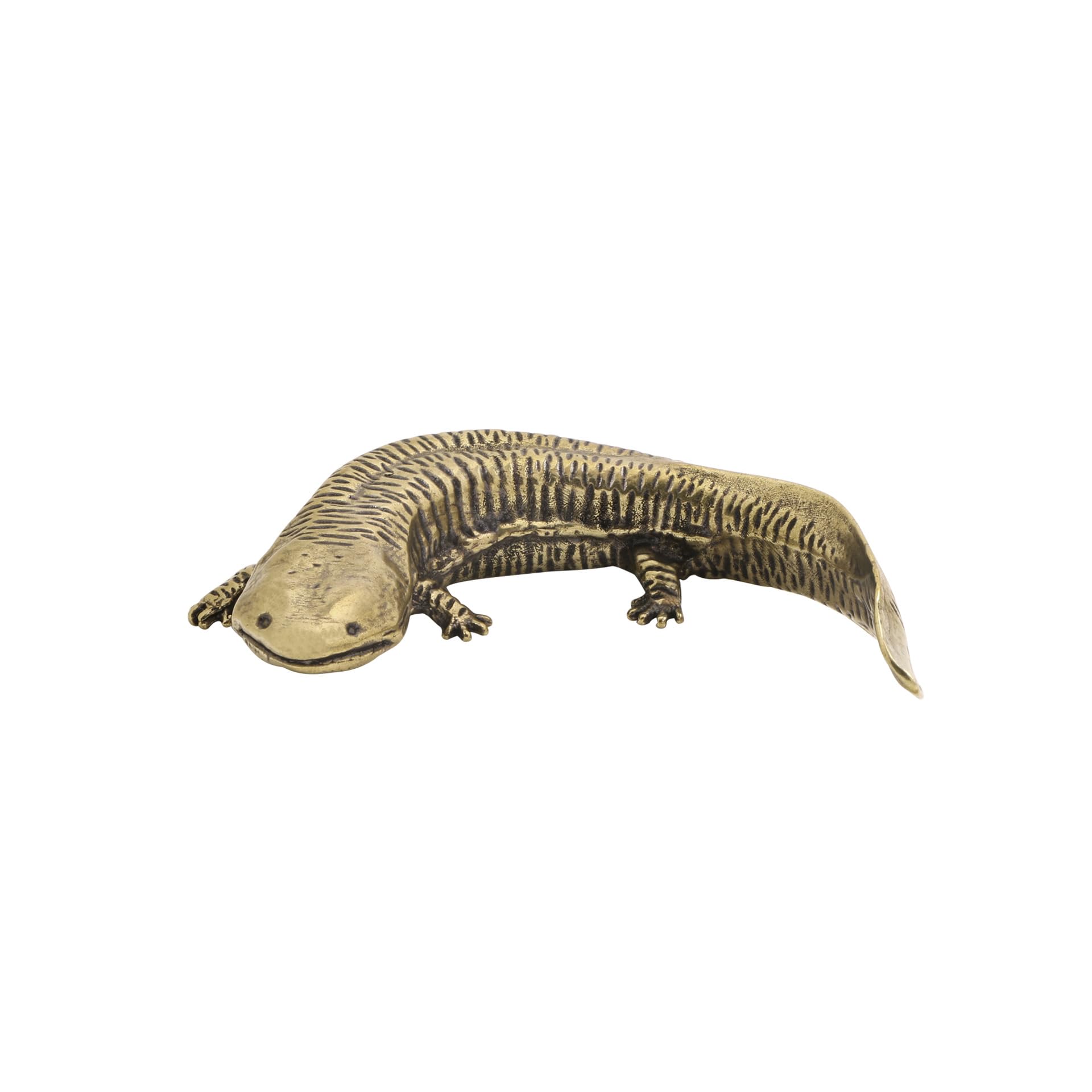 NGDFGR Brass Salamander Dollfish Miniature Statue,Metal Animal Giant Salamander Sculpture Desktop Ornament Home Bonsai Micro Landscape Decr Accessories