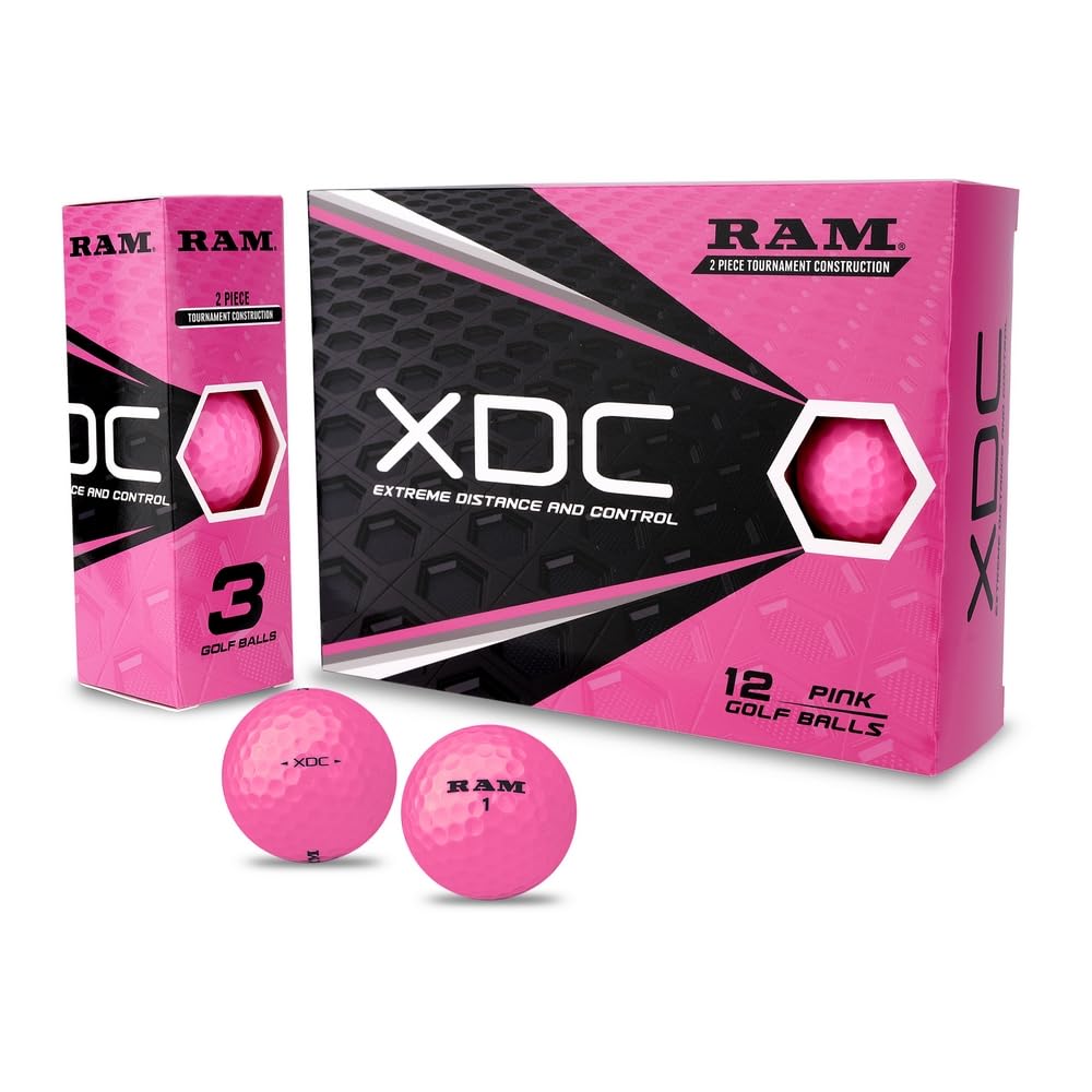 Ram Golf XDC Extreme Distance and Control Golf Balls, Pink, 144 Pack