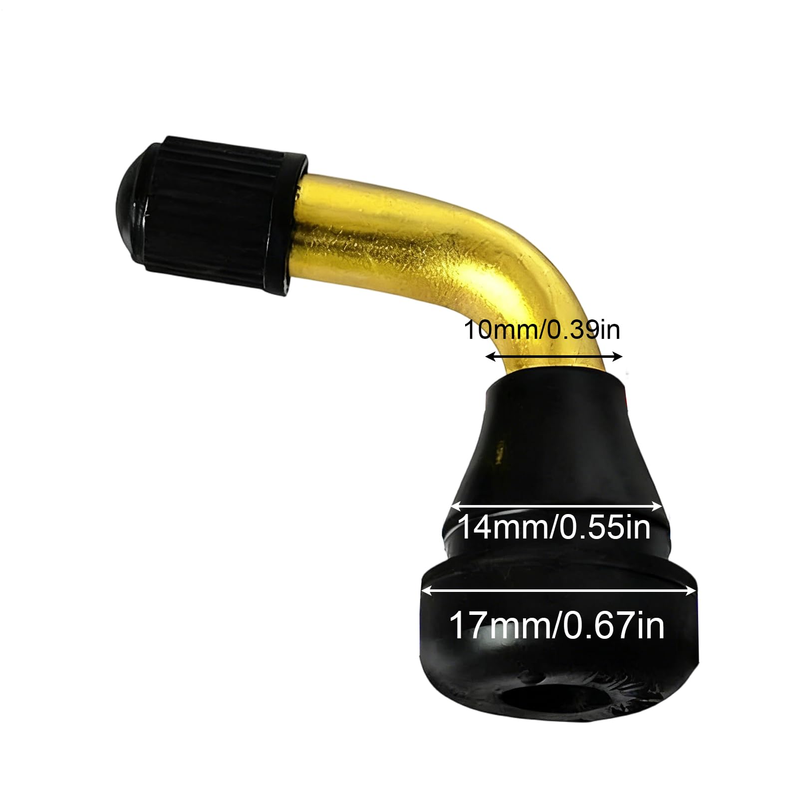 Válvula De Neumático De Aluminio – Parte De Repuesto Doblada 90° | Hebilla Montaje Ruedas Moto Scooter Vehículos Eléctricos | Compatible Con Calibre 8mm 9mm Mesa 11mm 12mm Parte Inferior 14mm 16mm Hom