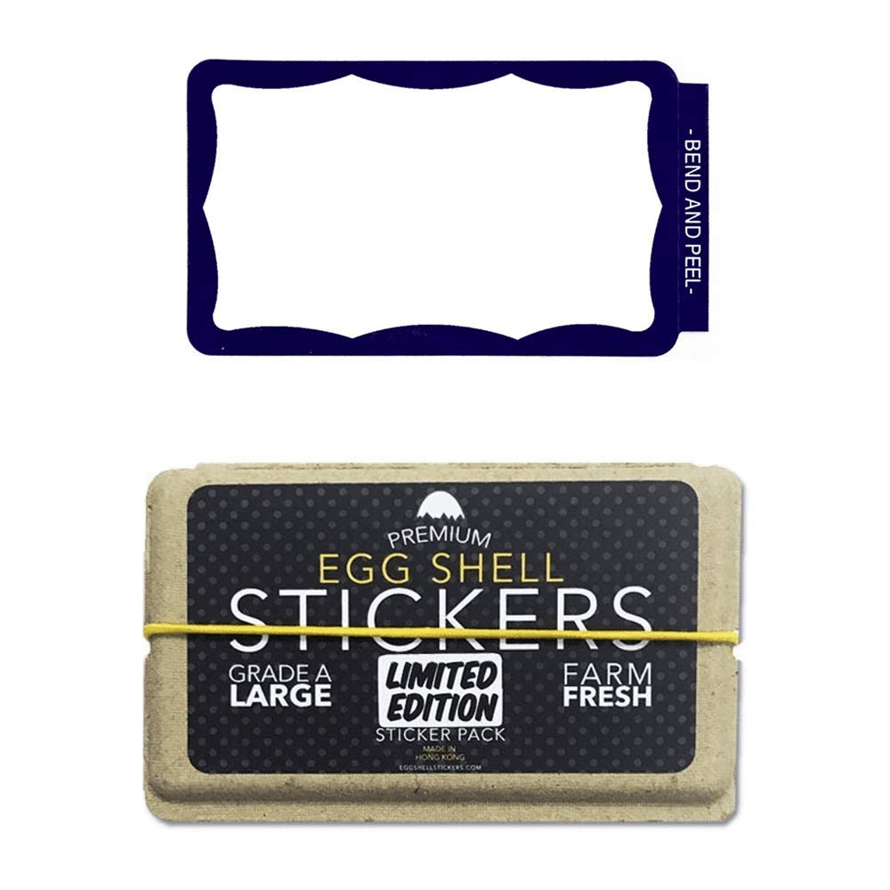Egg Shell Stickers Purple Wavy Border