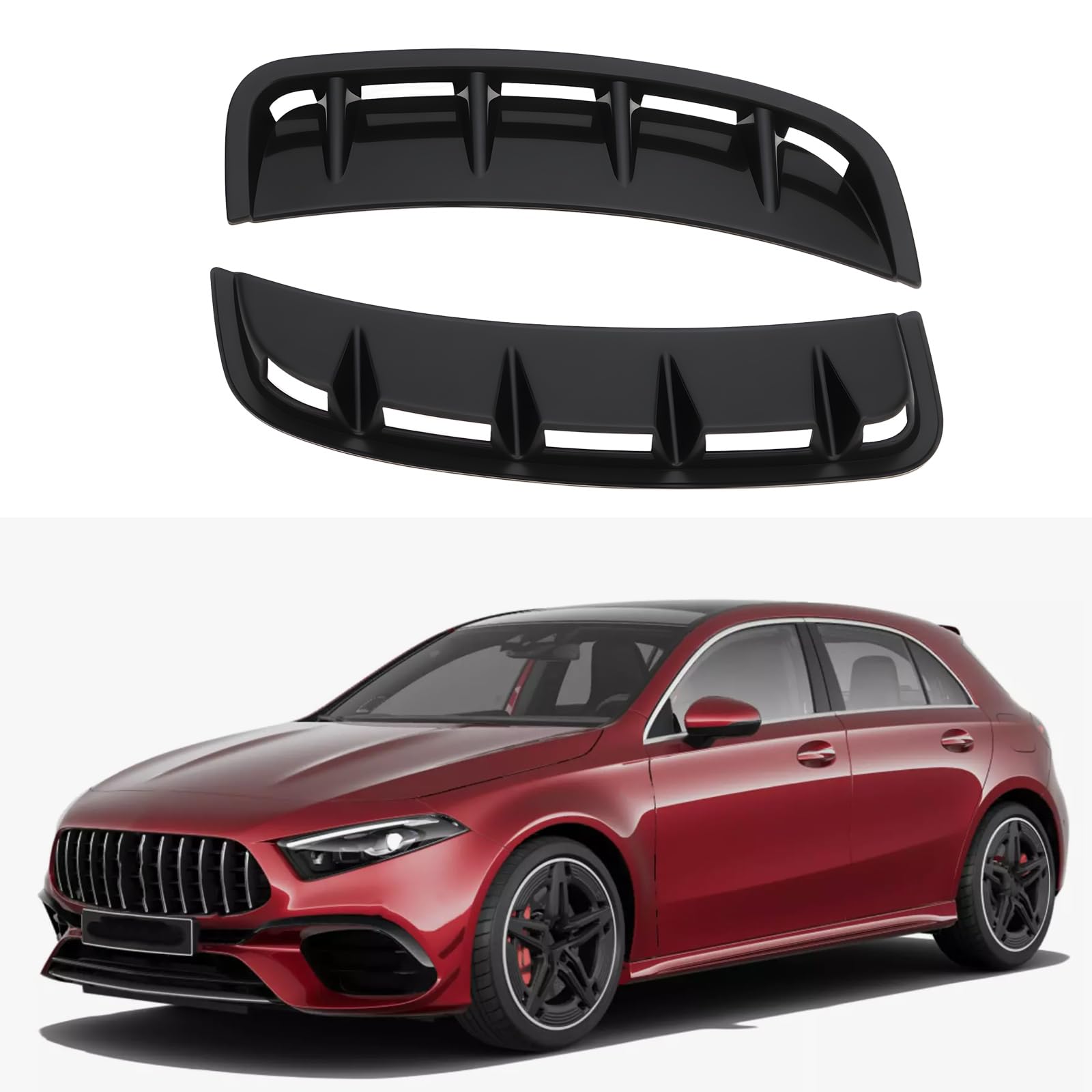 EMSea 1 Par de Cubiertas de Ventilación Laterales para Parachoques Delantero Compatible con Mercedes-Benz Clase A V77 Hatchback AMG Line 2018-2022