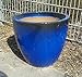 terracotta-toepfe-de B-Ware !! Robuster Blumentopf ca.30 cm Durchmessser, blau glasierte Keramik Steingut Garten Deko Blumenkübel Pflanztopf