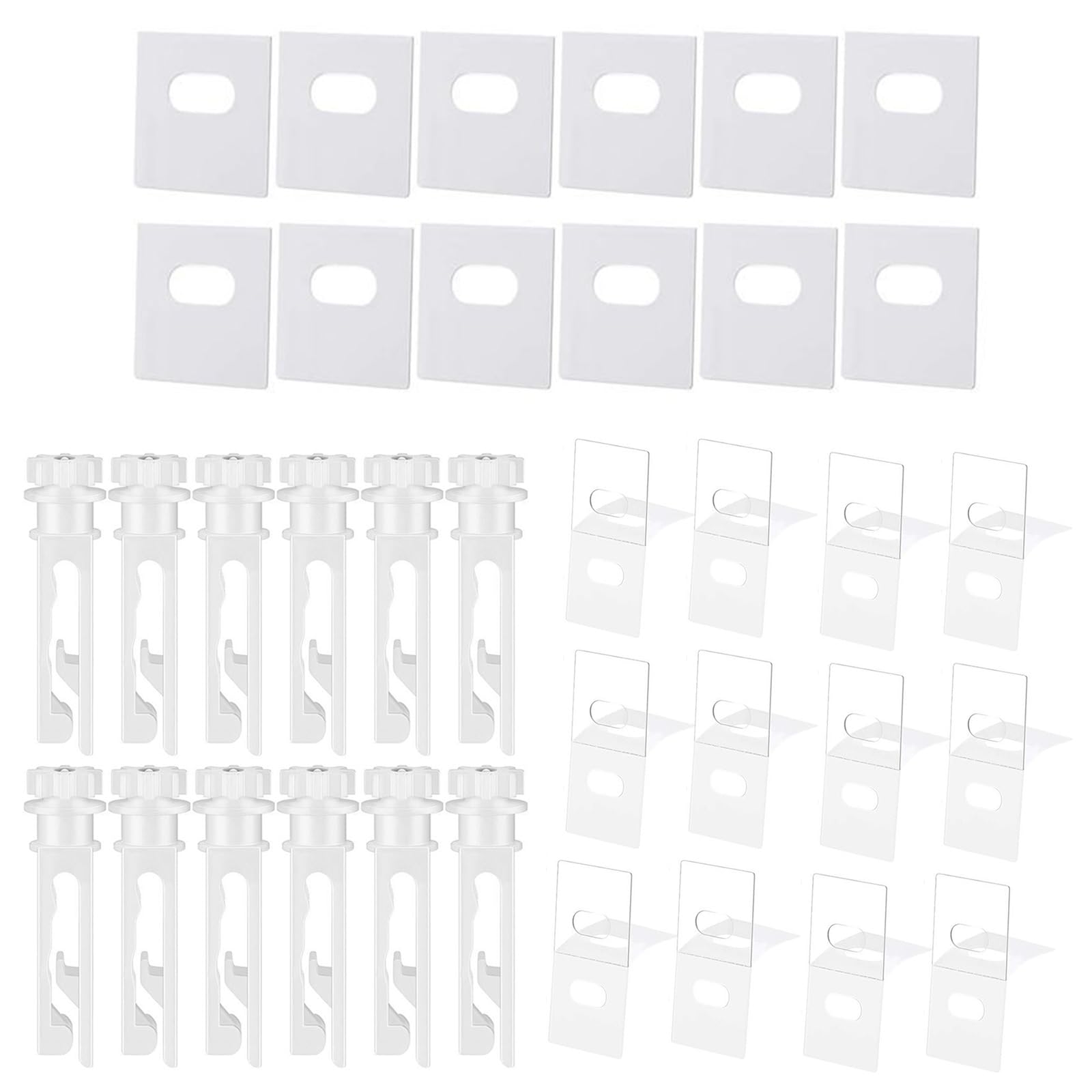 HDOYTXXM 12Sets White Vertical Blind Stems and Tabs for Headrail, Accessories Parts Vertical Blind Repair Tabs Clip