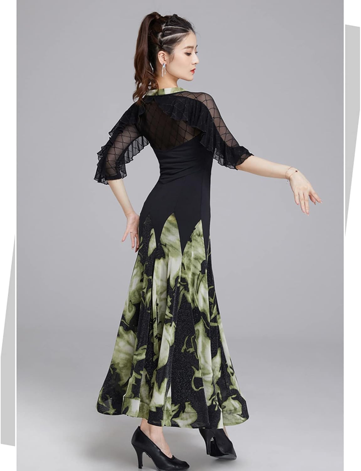 GerRiT Women's Modern Waltz Performance Costume Professional Ballroom Dance Dresses Flamenco Tango Practice Dress