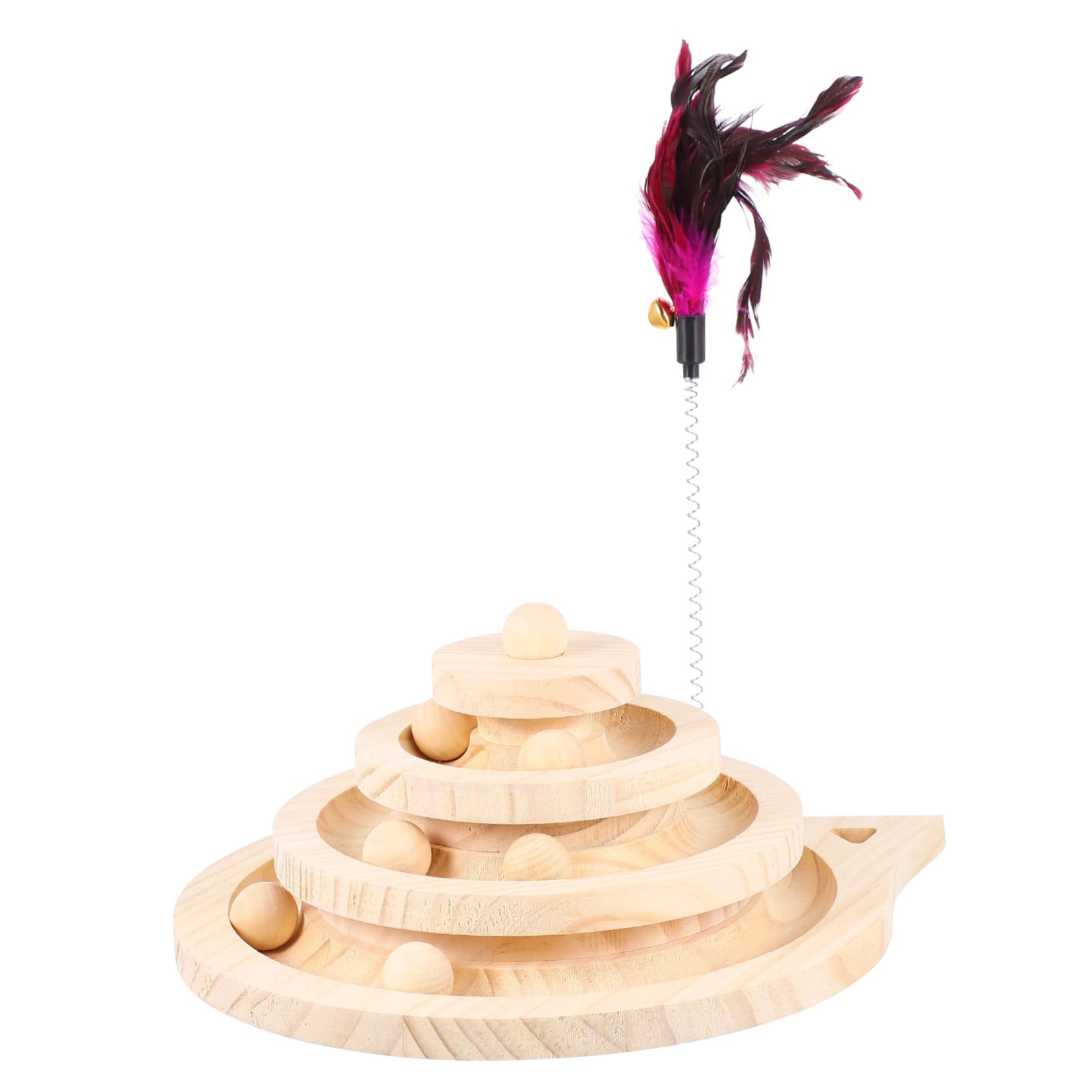 UPKOCH Toy pour Chaton avec Circuit Tournant à Couches et Billes Interactif pour Chat Favorise et Amusement des Félins