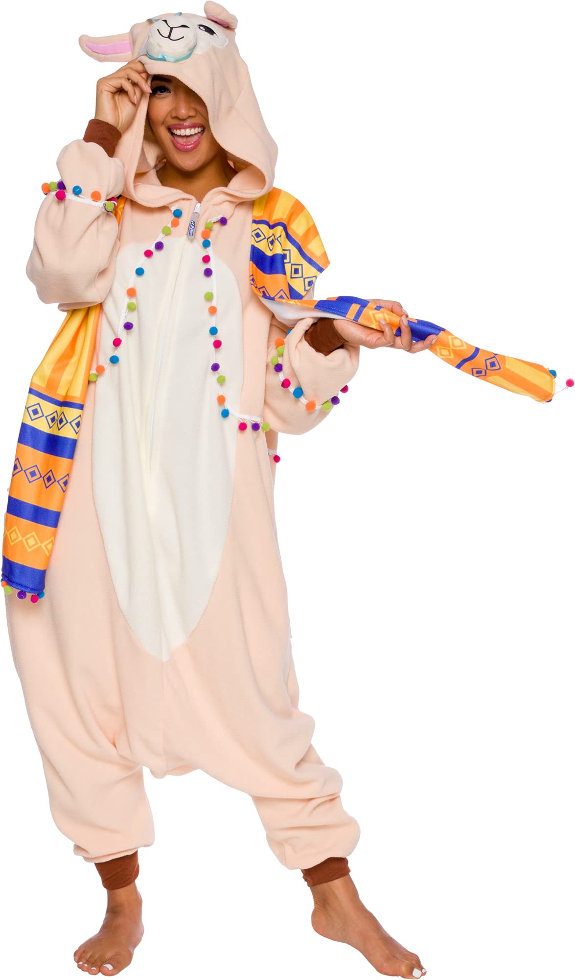 Photo 1 of *SEE NOTES* Llama One Piece - Plush Adult Animal Costume Jumpsuit by FUNZIEZ! X-Large Llama