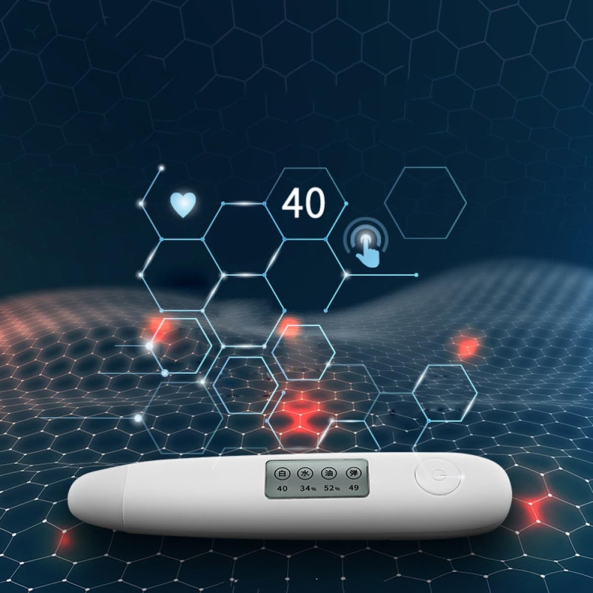 Tester Cutaneo Personale Bianco per Uso Familiare, Misuratore Pelle