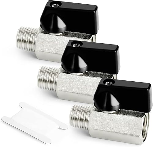 GASHER 1 unids 14 pulgadas mini latón válvula de bola interruptor apagado, 14 pulgada macho x hembra NPT rosca tubería montaje