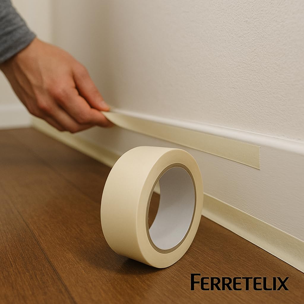 Ferretelix® 36 und Cinta de Pintor 50 mm x 50 mts – Krepp Carrocero – Caja de 36 Unidades