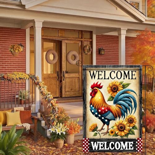 Image of Nuxovilar Welcome Garden Flag Fall Garden Flag 12x18IN