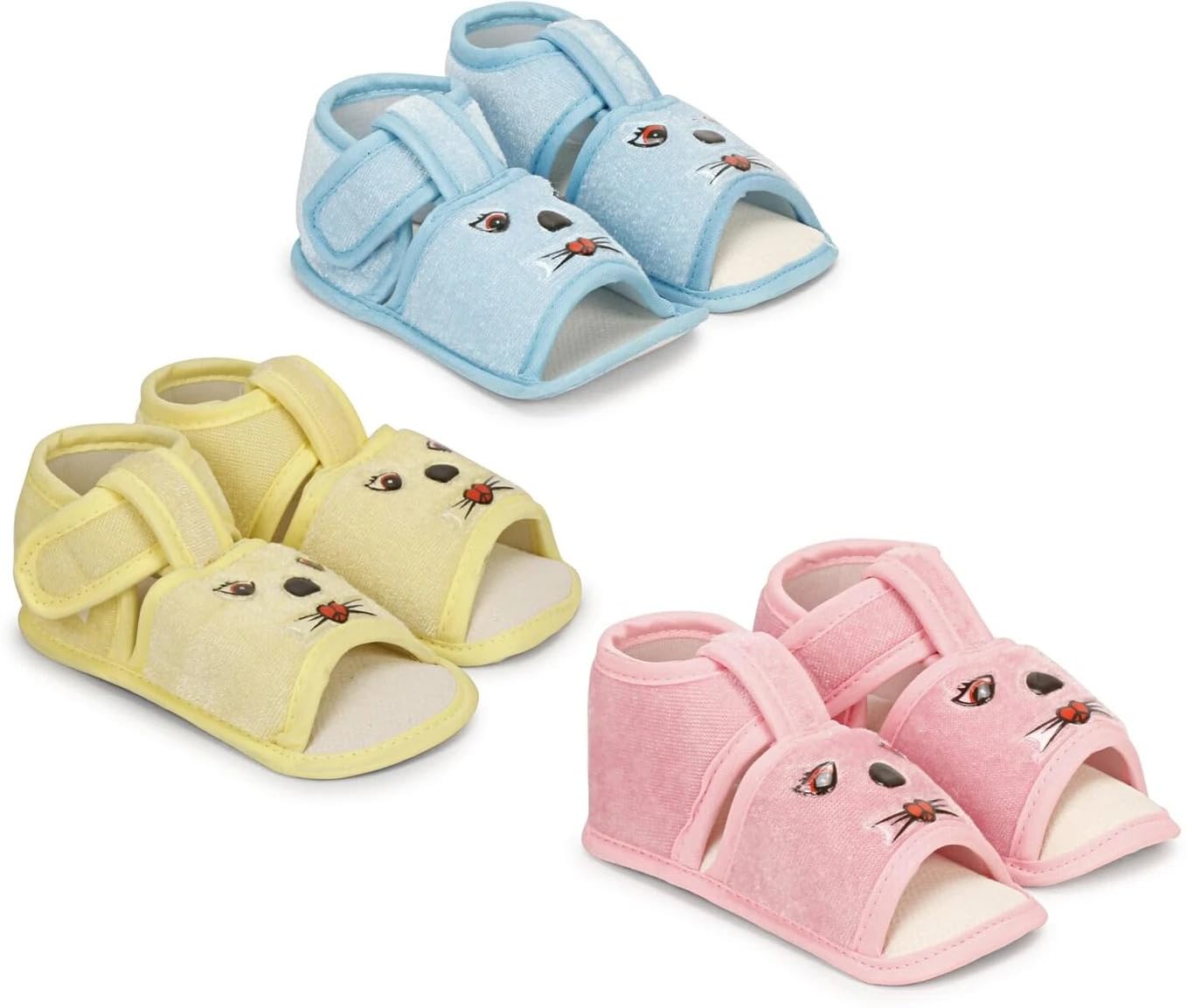 pearsilk Baby Booties with Cartoon Design, Unisex Infant Shoes 3 Different color, Pack of 3-picture-21