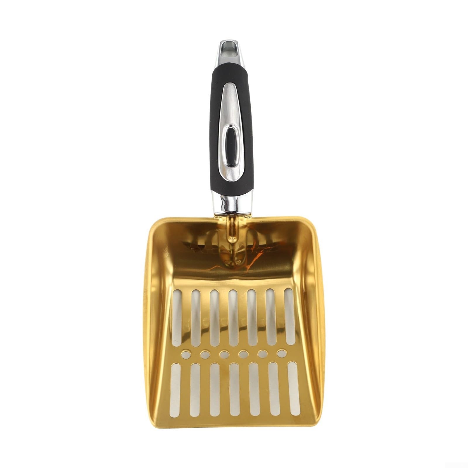Pala hueca para cenizas de chimenea, pala de hierro resistente al calor para una eliminación eficiente de cenizas de estufas de leña, hogueras y parrillas, 25,5 cm (dorado)